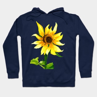 Yellow Sunflower Watercolor Painting Hoodie